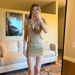 Calypso St. Barth Beaded Silk Tunic Dress - XSmall